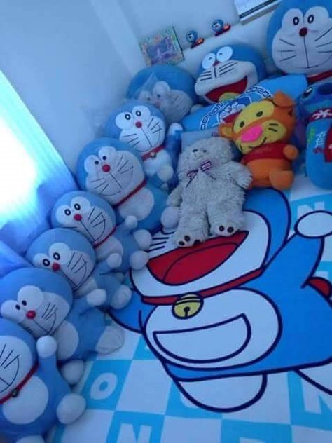 Dorimon Pic, Doraemon Bedroom, Doraemon Room, Wall Paper Pink, Purple Girls Room, Hello Kitty Bedroom, Kids Bedroom Ideas, Purple Girl, Doremon Cartoon