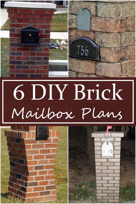 6 DIY Brick Mailbox Plans - DIY Crafts Mailbox Landscaping Brick, Brick Mailbox Diy, Brick Mailbox Designs Farmhouse, Diy Mail Box Ideas Curb Appeal, Mailbox Stone Ideas, Brick Mailbox Makeover, Diy Brick Mailbox Ideas, Secure Mailbox Ideas, Diy Brick Mailbox How To Build