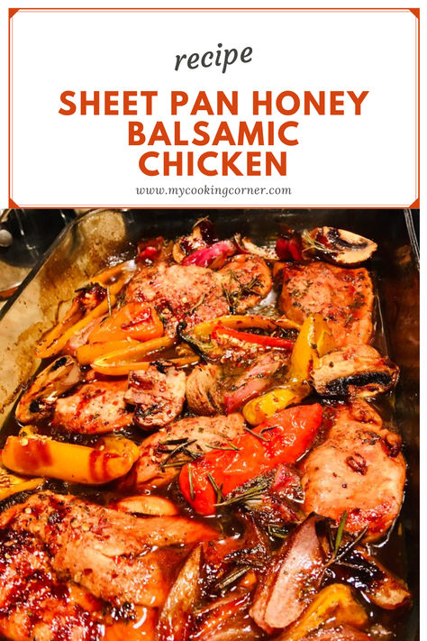 Elevate your weeknight dinner with our Sheet Pan Honey Balsamic Chicken Thighs with Veggies recipe! #healthy food ideas for dinner chicken #halthy eating #cooking ideas easy Chicken Thigh With Veggies Recipes, Food Ideas For Dinner Chicken, Chicken Thigh Sheet Pan Dinner, Healthy Food Ideas For Dinner, Cooking Ideas Easy, Sheet Pan Chicken Thighs, Food Ideas For Dinner, Honey Chicken Thighs, Apartment Meals