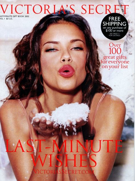 Victoria Secret Poster, Victoria Secret Christmas, 2000s Magazines, Adriana Lima Young, Victoria Secret Wallpaper, Adriana Lima Victoria Secret, Victoria Secret Catalog, Vogue Magazine Covers, Victoria Secret Models