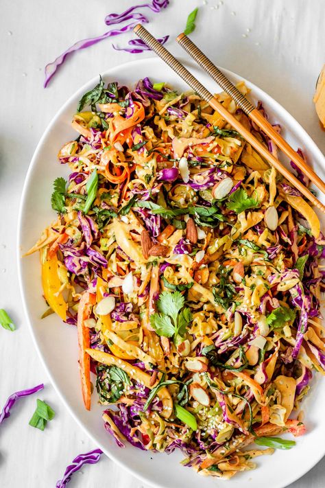 Thai Crunch Salad, Peanut Salad, Crunch Salad, Shredded Cabbage, Thai Salads, Peanut Dressing, Like Chicken, Cabbage Salad, Summer Salad Recipes