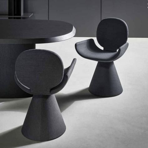 Inspired by the human form, the Rhexam Dining Chair is a true work of art for your home. Its inviting embrace adds style and lightness to any dining space, and its completely covered in plush velvet fabric. The circular backrest seamlessly flows into the seat, while the structure is supported by a standout coned base. Modern Outdoor Table, Studio Interior Design, Mirror Artwork, The Observer, Display Furniture, Side Table With Storage, Human Form, Art For Your Home, Sofa Shop