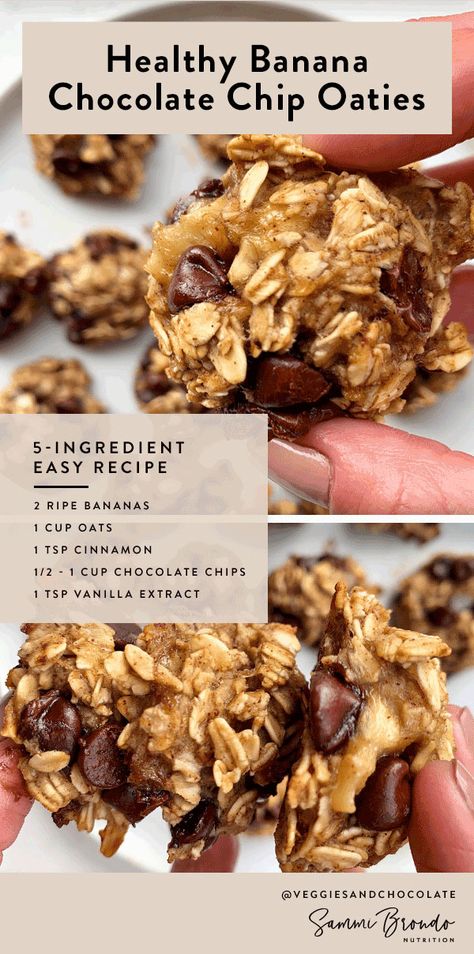 Healthy Banana Recipes, Ripe Banana Recipe, Healthy Banana, Banana Chocolate, Healthy Sweets Recipes, Banana Healthy, Banana Chocolate Chip, Lost 100 Pounds, Breakfast Cookies