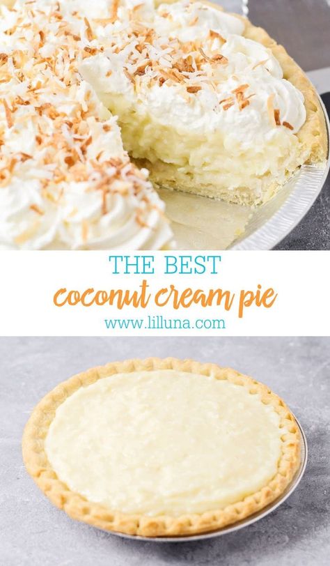 The Best Coconut Cream Pie, Pie Coconut, Coconut Cream Pie Easy, Best Coconut Cream Pie, Cream Pie Filling, Coconut Cream Pie Recipes, Dessert Oreo, Homemade Custard, Homemade Pudding