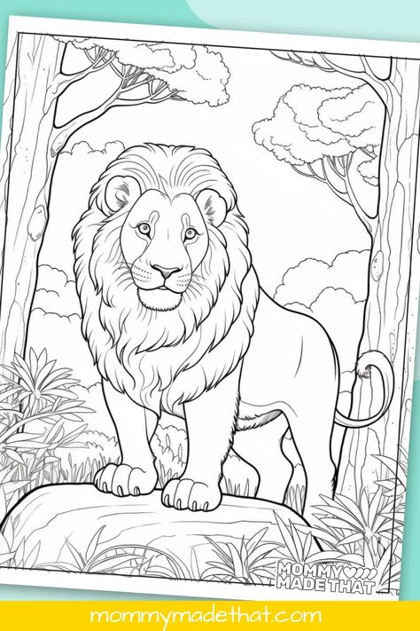 Lion Coloring Pages (Lots of Cute Free Printables) Lion Coloring, Lion Coloring Pages, Family Coloring Pages, Lion Family, Scene Princess, صفحات التلوين, Family Coloring, Cute Lion, Ancient Myths