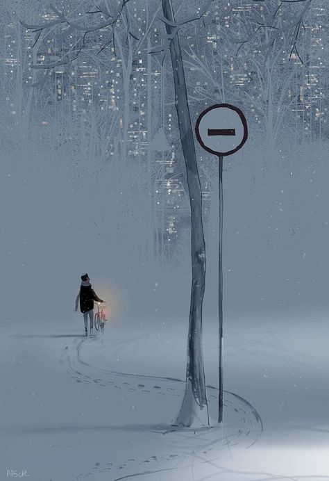 Pascal Campion Art, Art Of Silence, Winter Illustrations, Pascal Campion, Educational Illustration, Winter Illustration, Artist Alley, Pop Art Wallpaper, Romantic Art