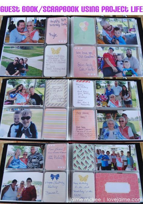 90th Birthday Party Ideas For Grandma, Birthday Ideas For Grandma, Party Guest Book, Book Birthday Parties, Birthday Photo Album, Scrapbook Party, 90th Birthday Party, 95th Birthday, Life Scrapbook