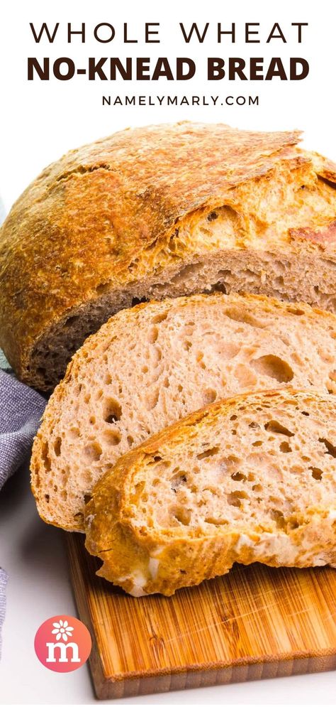 No Knead Whole Wheat Bread Recipe, Easy Artisan Bread, Artisan Bread Recipe, Homemade Whole Wheat Bread, Bread Toppings, Wheat Bread Recipe, Knead Bread Recipe, Artisan Bread Recipes, Knead Bread