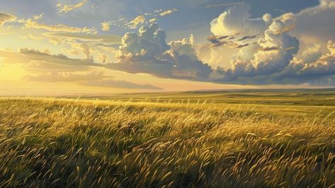 Wild and Beautiful Great Plains of South Dakota A Golden Landscape with Native Grasslands and Golden Landscape, Plains Landscape, Landscape Reference, Western Landscape, Great Plains, Business Card Maker, Flyer Maker, Poster Maker, Poster Invitation