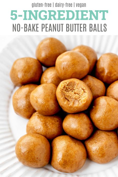 Fuel up with these delicious no bake peanut butter balls without chocolate! Made with creamy peanut butter, almond flour, and maple syrup, they can be whipped together in less than 15 minutes! {Gluten free, vegan & no refined sugar} Frozen Peanut Butter Balls, No Cook Peanut Butter Balls, Energy Balls With Peanut Butter Powder, Peanut Balls No Bake, No Peanut Butter Protein Balls, Vegan Peanut Butter Protein Balls, Peanut Butter Protein Balls No Oats, Chocolate Peanut Butter Balls Healthy, Apple Sauce Peanut Butter Protein Balls