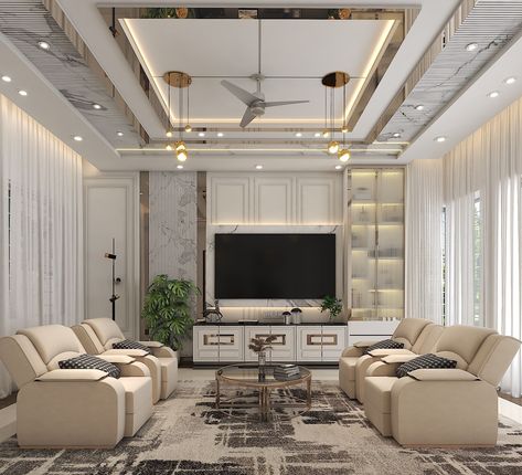 Interior Design Fall Ceiling, Pop Models For Hall, Living False Ceiling, Living Room Fall Ceiling Design, False Ceiling Living Room Modern Design, Fall Ceiling Designs For Living Room, False Ceiling Luxury, Luxury False Ceiling Designs, Fall Ceiling Designs Hall Modern