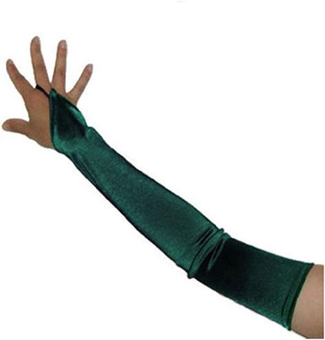 Amazon.com: SACAS Long Fingerless Satin Gloves in Forest Green One Size : Clothing, Shoes & Jewelry Ivy Costume, Poison Ivy Cosplay, Poison Ivy Costumes, Long Fingerless Gloves, Satin Gloves, Green Gloves, Blue Gloves, Formal Gloves, Opera Gloves