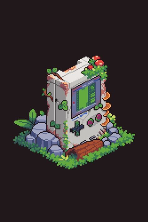 Game Boy Aesthetic, Pixel Art Plants, Tv Minecraft, Video Game Pixel Art, Isometric Pixel Art, Isometric Pixel, Idle Game, Pixel Art Landscape, Arte 8 Bits