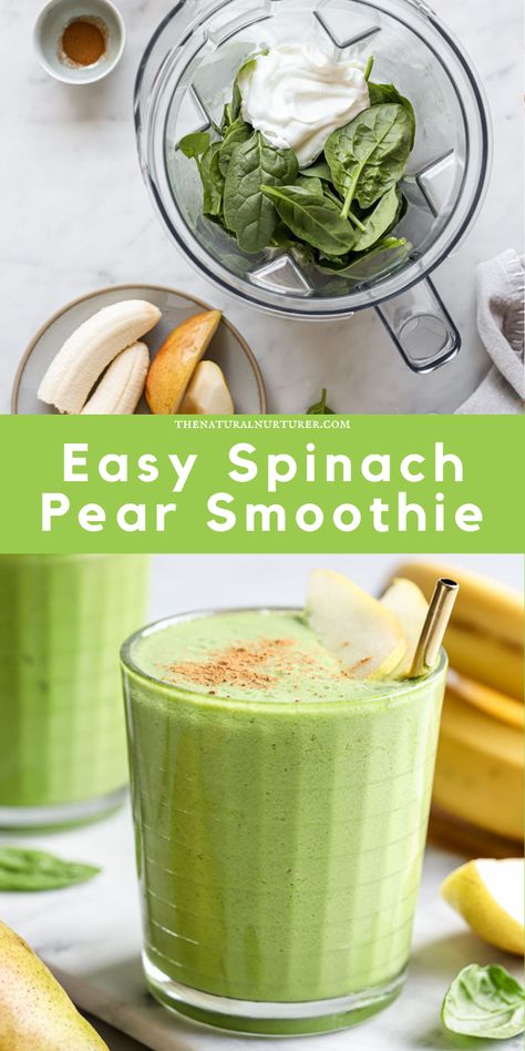 Spinach Pear Smoothie, Smoothie Recipes With Pears, Pear Protein Smoothie, Pear Smoothie Recipes Healthy, Pear Juice Recipes, Scd Breakfast, Pear Smoothie Recipes, Veggie Smoothie Recipes, Grapefruit Smoothie