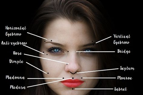 Face Piercings Women With Face Piercings, Septum Medusa Piercing, Anti Eyebrow, Dimple Piercing, Piercing Face, Monroe Piercings, Medusa Piercing, Face Piercings, Lower Lip