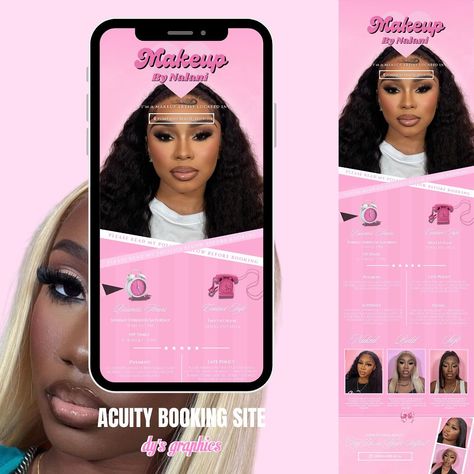 Just wrapped up a passion project—a gorgeous all-pink booking site for a talented makeup artist! 💕✨ @nalani.mua #dysgraphics #makeupartist #bookingsite #allpinkeverything #creativedesign #passionproject #explore #businesscards #businesscarddesign #bookingsitedesign #beautyindustry Booking Sites, Passion Project, Beauty Industry, Business Card Design, Creative Design, Makeup Artist, Graphic Design, Makeup, Pink