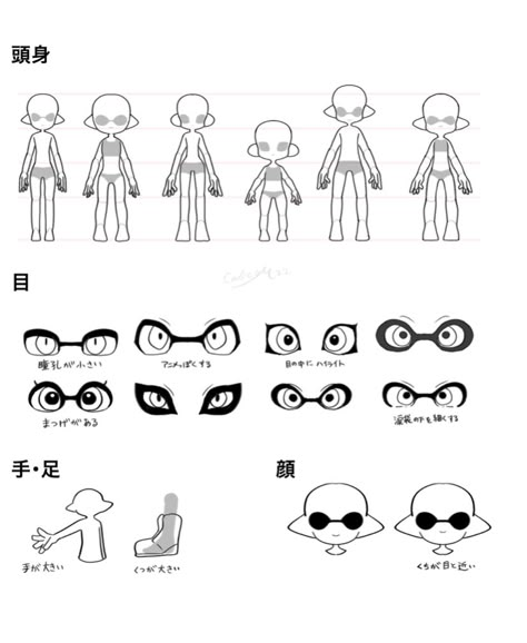 How To Draw Splatoon Octoling, How To Draw An Inkling, Inkling Base Drawing, Splatoon Oc Drawing Base, Splatoon Artstyle Tutorial, Inkling Drawing Reference, Splatoon Tutorial Art, Splatoon Oc Reference, Splatoon Character Design References