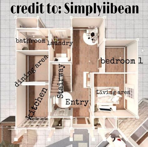 Blocksburg House Layout, Blocksburg House, Blocksburg Room Ideas￼, House Plans With Pictures, House Decorating Ideas Apartments, Small House Layout, House Ideas Exterior, Simple Bedroom Design, Tiny House Layout