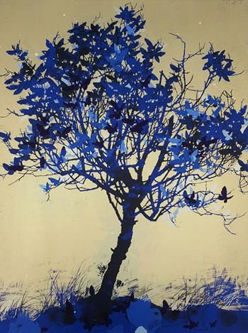 Henrik Simonsen | Pine Henrik Simonsen, Paintings Flowers, Nature Drawings, Popular Artwork, Blue Butterflies, Tree Drawing, Sumi E, Nature Paintings, Blue Butterfly