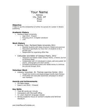 Focusing on education and academic achievements, this printable resume is a great way to apply for a scholarship. Free to download and print Resume For Scholarships, Scholarship Resume Template, Scholarship Resume, Resume Letter, High School Resume Template, High School Scholarships, Teen Resume, High School Resume, School Resume