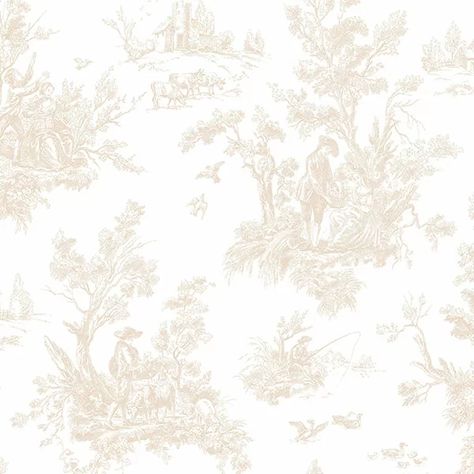 Kelly Clarkson Home Audio 32.7' x 20.5" Toile Wallpaper Roll | Wayfair Look Wallpaper, Toile Wallpaper, Irish Countryside, Kelly Clarkson Home, Rose Beige, Manhattan Comfort, Country Landscaping, Country Scenes, Kelly Clarkson