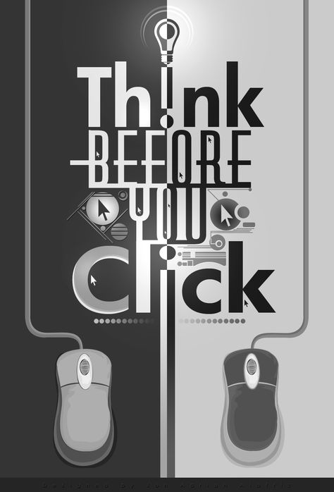 Ekonomika Poster, Think Before You Click Quotes, Social Media Etiquette Poster, Digital Poster About Netiquette, Slogan About Technology, Digital Slogan Design Ideas, Media Information Literacy Logo, Netiquette Poster Design, Slogan About Social Media