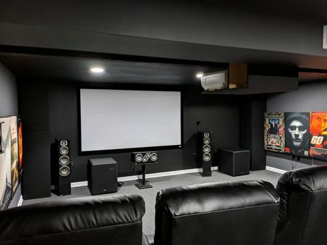 Peppercorn and tricorn black theater | AVS Forum Theater Room Paint Colors, Home Theater Paint Colors, Media Room Colors, Media Room Paint Colors, Movie Theater Rooms, Home Theater Room Design, Idea Bedroom, Theater Room Design, Diy Entertainment