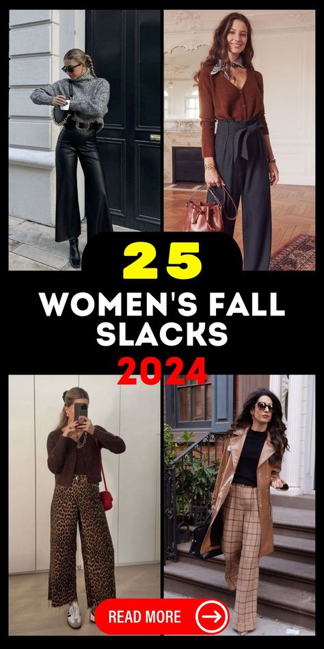 Best Women's Fall Slacks 2024: On Sale, Prices, Brands & Outfit 25 Ideas Autumn Outfits 2024 Women, Black Slacks Outfit Casual, High Waisted Slacks, Branded Outfits, Best Casual Outfits, Corporate Attire, Fall Pants, Classic Office, Fall Styles