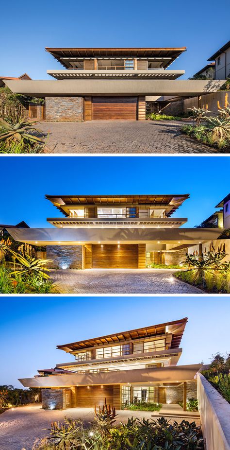 This modern house was designed in accordance with Feng Shui principles, with the shape, position, orientation of all the spaces and bodies of water all reflecting this. #FengShui #Architecture #ModernHouse Japanese Modern House, Modern Japanese House, Japanese House Design, Japanese Home Design, Feng Shui Principles, African House, House Design Exterior, Bodies Of Water, Japanese Architecture