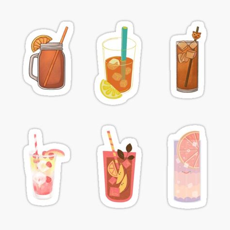 June Stickers, Tea Art, Drink Up, Iced Tea, Science Poster, Stranger Things Fanart, Sticker Design, Sell Your Art, Vinyl Sticker