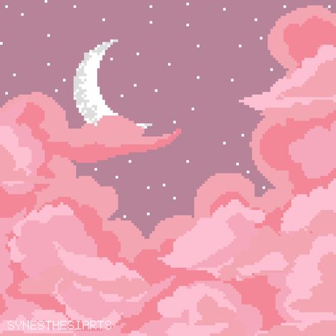 Pink Pixel Art, Free Backgrounds, Art Pink, Pixel Art, The Moon, Apple Watch, Cross Stitch, Moon, Wallpapers