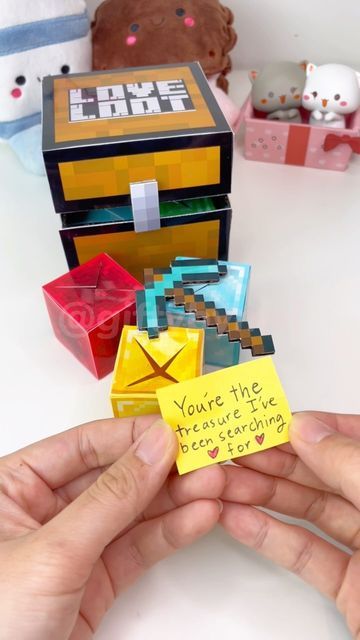 Mel on Instagram: "✨FREE template in bio✨☺️ so yall don’t need to struggle like I did 🥹  Tbh, I’ve never played Minecraft before 😅 but I figured that a lot of peeps do and would like this gift idea. I tried to make it as accurate as possible, hope I did all the Minecraft players proud ☺️  #makeagiftwithme #diy #diygift   Per usual, my link in bio has diy gifting kits and my Amazon storefront with all the materials for this project!! 🤗 I also have a bi-weekly newsletter in my bio where I share more details about how to make these gifts!  ⚠️Please ask for permission BEFORE remaking AND posting this original concept of mine and PLEASE don’t use my content for profit ⚠️ I’ve been having a lot of work stolen and used for profit lately 😞 but if you’re just making it for your loved ones pleas Minecraft Gift Ideas, Minecraft Gifts, Free Gift Idea, Boyfriend Anniversary, Classic Candy, Weekly Newsletter, How To Play Minecraft, Minecraft Crafts, Valentine Photography