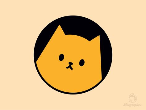 Cute Cat Logo Design, Cat Logo Ideas, Cat Logo Design Ideas, Cute Logo Ideas, Cute Animal Logo, Cute Cat Icon, Cute Cat Logo, Black Cat Logo, Cute Logo Design