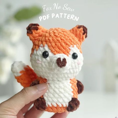 Crocodile now sew crochet - Etsy Romania Amigurumi No Sew, Crocheted Fox, No Sew Crochet Pattern, Crochet Woodland, No Sew Crochet, Fox Plushie, Fox Amigurumi, Woodland Whimsy, Amigurumi Fox