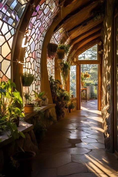 Solarpunk Ideas, Unique Home Ideas, Earthship Home Plans, Unique Home Interior, Earthship Design, Unique Home Decor Ideas, Unique Home Designs, Cottage Architecture, Extraordinary Homes