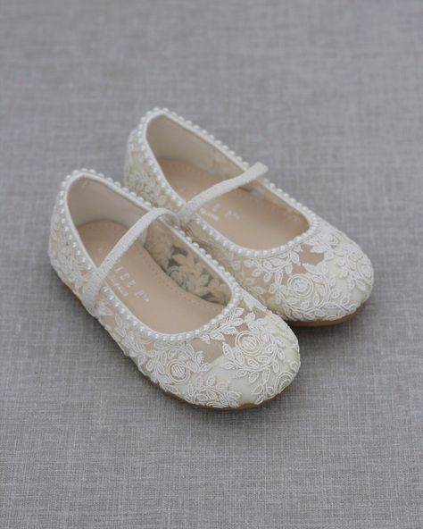 Lace Ballet Flats, Girls Pumps, Christening Shoes, Flower Girl Shoes, Bridal Flats, Wedding Shoes Bride, Satin Shoes, Wedding Guest Shoes, Communion Gifts