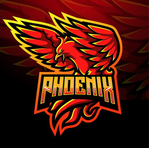 Red phoenix esport logo mascot design | Premium Vector #Freepik #vector Flower Logo Inspiration, Hacker Logo, Logo Phoenix, Animal Design Illustration, Go Logo, Sports Logo Inspiration, Logo Game, Beautiful Beach Pictures, Wedding Logo Monogram