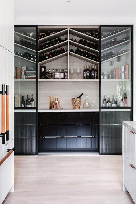 Built In Wine Rack, Home Bar Designs, Hus Inspiration, Wine Room, Wet Bar, Walk In Pantry, Wine Cellar, House Inspo, Bar Design