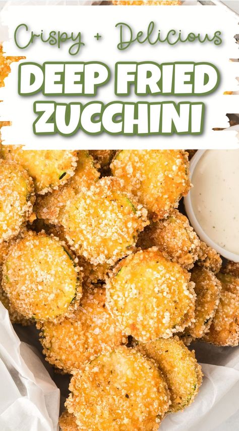 Crispy Deep Fried Zucchini Fried Zucchini Planks, Deep Fried Zucchini Chips, Deep Fried Zucchini Batter, Fried Cucumber Recipes, Fried Zucchini Recipe Easy, Fried Zucchini Batter, Fried Zucchini Recipe, Zucchini Ideas, Deep Fried Zucchini