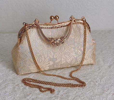 Wedding Purse For Bride, Ball Purse, Bridesmaid Purses, Thrift Board, Kiss Lock Purse, Elegant Purse, Lace Purse, Purse Wedding, Prom Purse