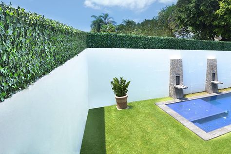 Muros verdes exteriores locaciones para eventos de estilo moderno de ranka follaje sintético moderno | homify Green Wall Plants, Fence Gate Design, Backyard Remodel, Luxury Garden, Outdoor Gardens Design, Backyard Garden Design, Backyard Projects, Roof Garden, Courtyard Garden