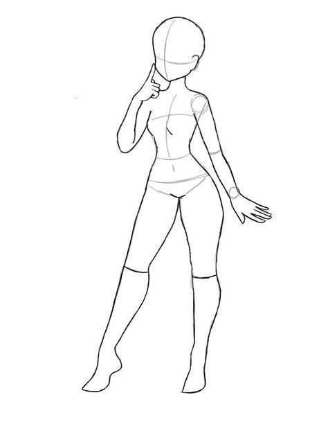 Anime Full Body Base Female, Body Base Drawing Female Y2k, Anime Female Template, Anime Poses Female Base Standing, Cute Full Body Poses Drawing, Female Base Drawing Pose Reference Standing, Full Body Poses Drawing Female Standing, Body Base Standing, Full Body Art Reference Female