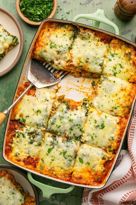 Cottage Cheese Lasagna Lasagna Oven Ready Noodles, Cottage Cheese Lasagna, Oh Snap Macros, Beef Lasagna Recipe, Taco Mac, Taco Mac And Cheese, Cheese Taco, Pineapple Rice, Strawberry Crunch