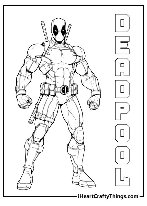 Deadpool Coloring Pages Fortnite Colouring Pages, X Men Coloring Pages, Deadpool Sketch Pencil, Deadpool Drawing Sketches, Marvel Coloring Pages, Deadpool Coloring Pages, Deadpool Sketch, Deadpool Svg, Super Hero Coloring Sheets