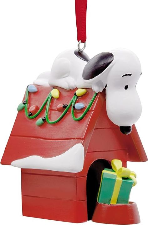 Hallmark Peanuts Snoopy on Holiday Doghouse Christmas Ornament Peanuts Christmas Tree, Snoopy Dog House, A Charlie Brown Christmas, Hallmark Christmas Ornaments, Peanuts Christmas, Brown Christmas, Cute Christmas Tree, Dog Christmas Ornaments, Lighted Ornaments