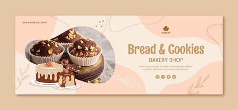 Bakery Banner Design Ideas, Facebook Cake, Facebook Ads Design, Stand Feria, Facebook Header, Cookie Bakery, Bakery Branding, Facebook Cover Design, Cookie Business