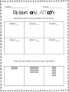 Division and Arrays & Division and Repeated Subtraction FREEBIES Repeated Subtraction, Worksheets 3rd Grade, Math Division, Math Multiplication, Math School, Math Intervention, Fourth Grade Math, Math Instruction, Math Strategies