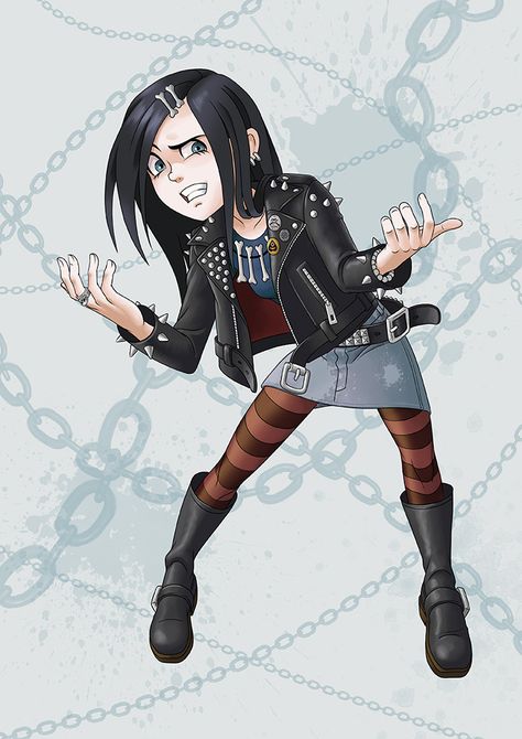 Hardcore punk Girl by EijiSaeki on DeviantArt Punk Character Design, Punk Character, Gorillaz Art, Cartoon Style Drawing, Punk Art, Hardcore Punk, Punk Girl, Gothic Anime, Original Character