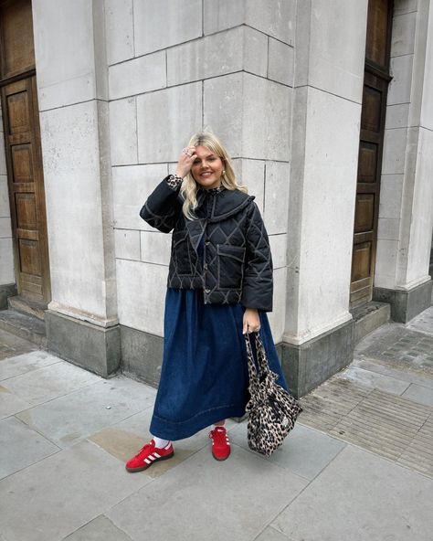 I like to call this look ‘me and my 5 packs of hair extensions battling with the wind’ 💨♥️ Dress - @anthropologieeu * Jacket - @ganni Bag - @baumundpferdgarten Trainers - @adidas via @asos *ad/gifted Ganni Style, Ganni Bag, Trainers Adidas, Adidas Trainers, Contemporary Fashion, The Wind, Hair Extensions, Autumn Fashion, Asos