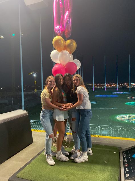 Top Golf Party Ideas, Top Golf Pictures, Top Golf Birthday Party, Top Golf Birthday, Top Golf Party, Golf Aesthetics, 14th Birthday Party Ideas, 15th Birthday Party Ideas, 14th Birthday Cakes